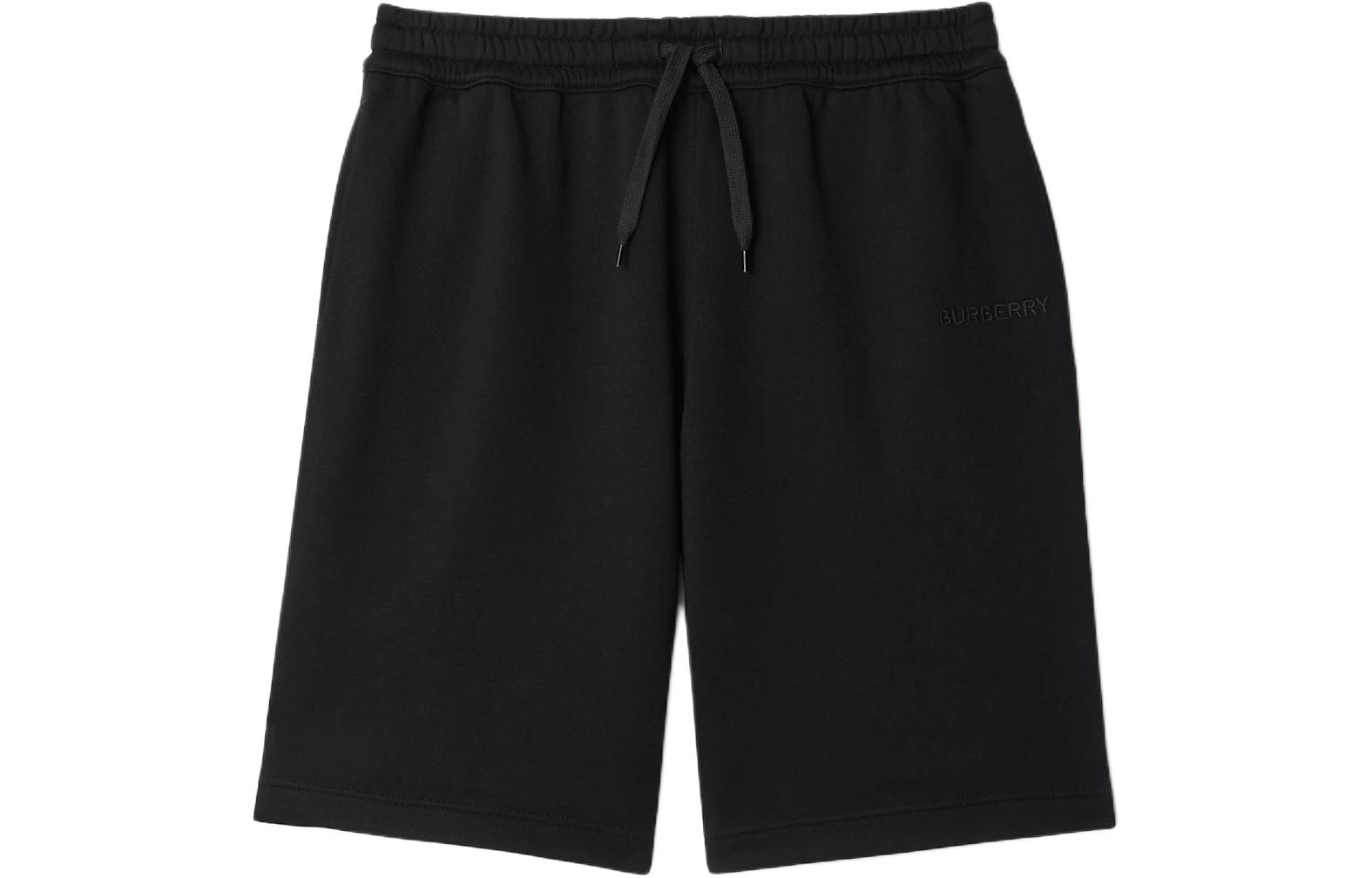 Burberry SS24  Black Drawstring Shorts with Logo Embroidery. 80843791