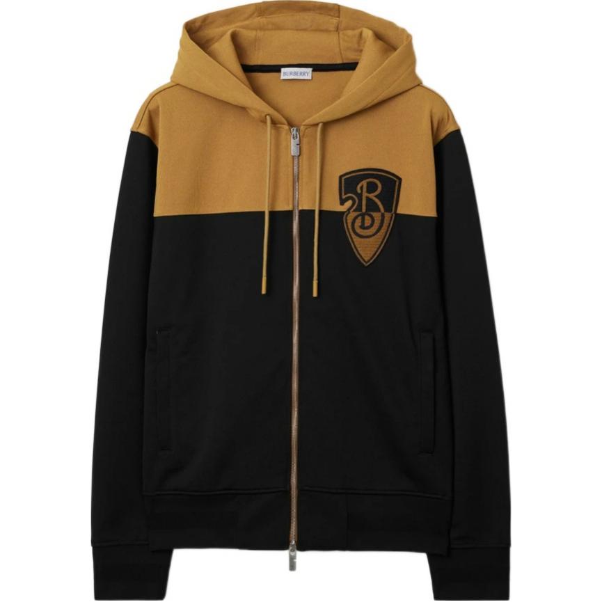Burberry SS24  Black Hoodie with Logo Embroidery and Zipper. 80990801