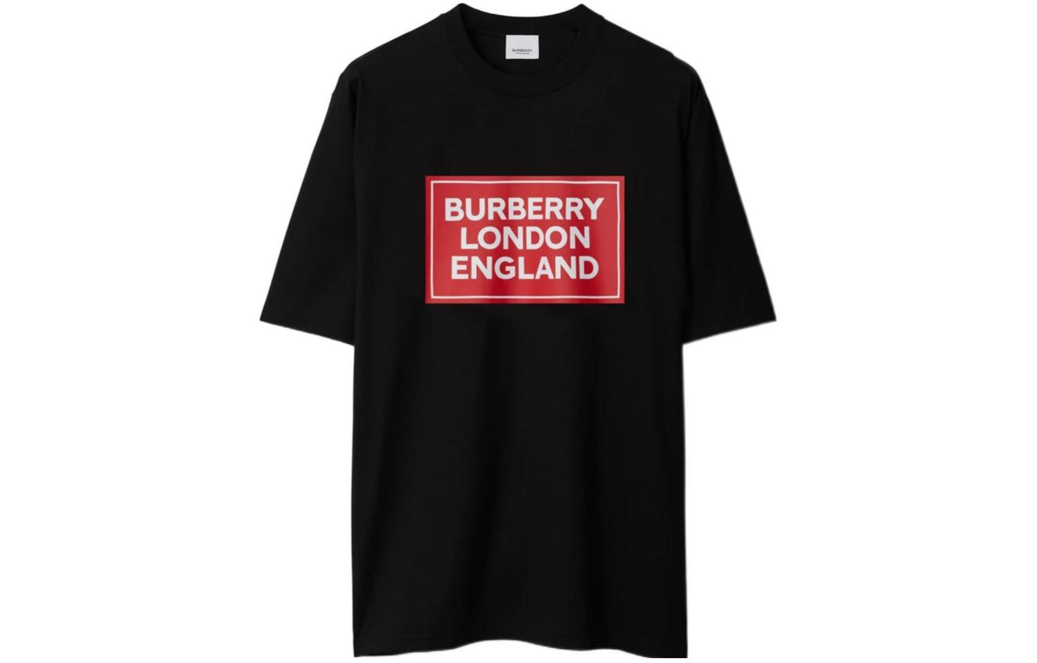 Burberry SS24  Black Letter Print Crewneck Straight Cut T-Shirt. 80843371 圖 2