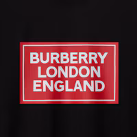 Cheap Burberry SS24 黑色字母印花直筒圓領T恤。 80843371