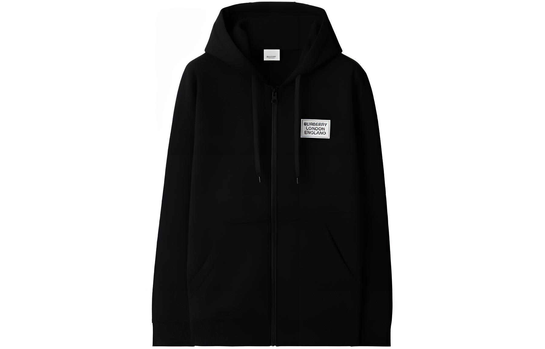 Burberry SS24  Black Logo Appliqué Hoodie. 80843451