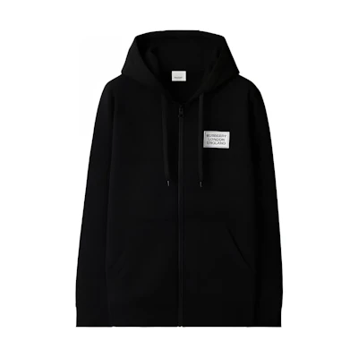 Burberry SS24 Black Logo Appliqué Hoodie. 80843451