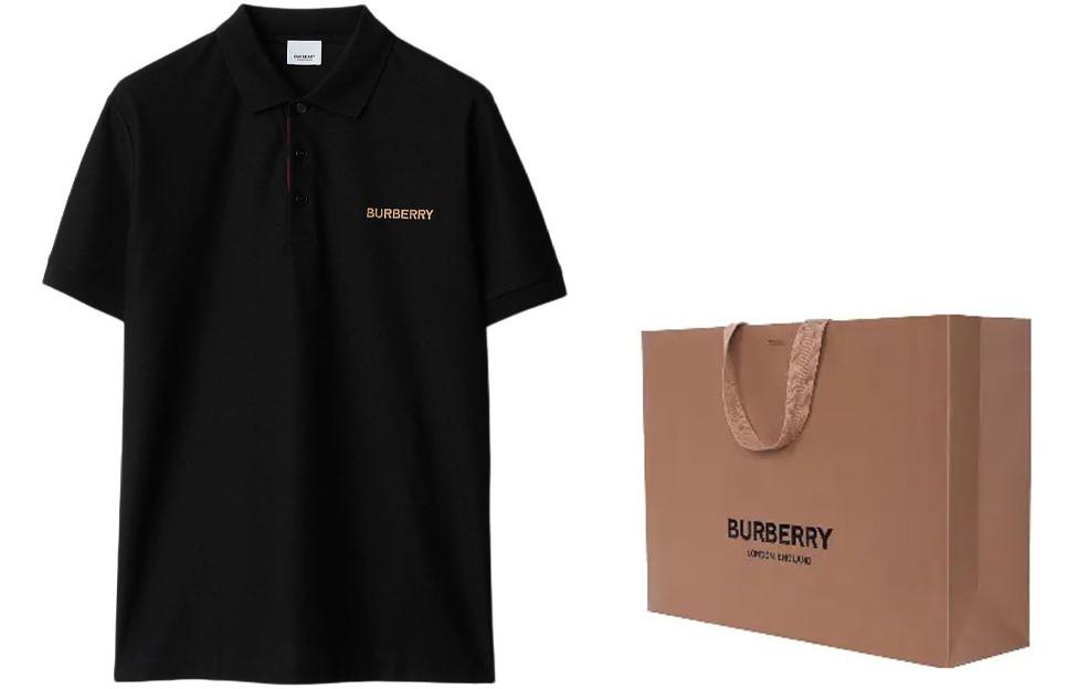Shop Burberry SS24 Polo Negro con Logo Bordado. 80844361