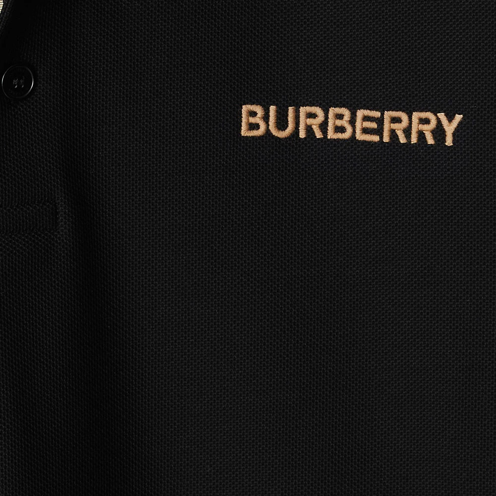 Details for Burberry SS24 Polo Negro con Logo Bordado. 80844361