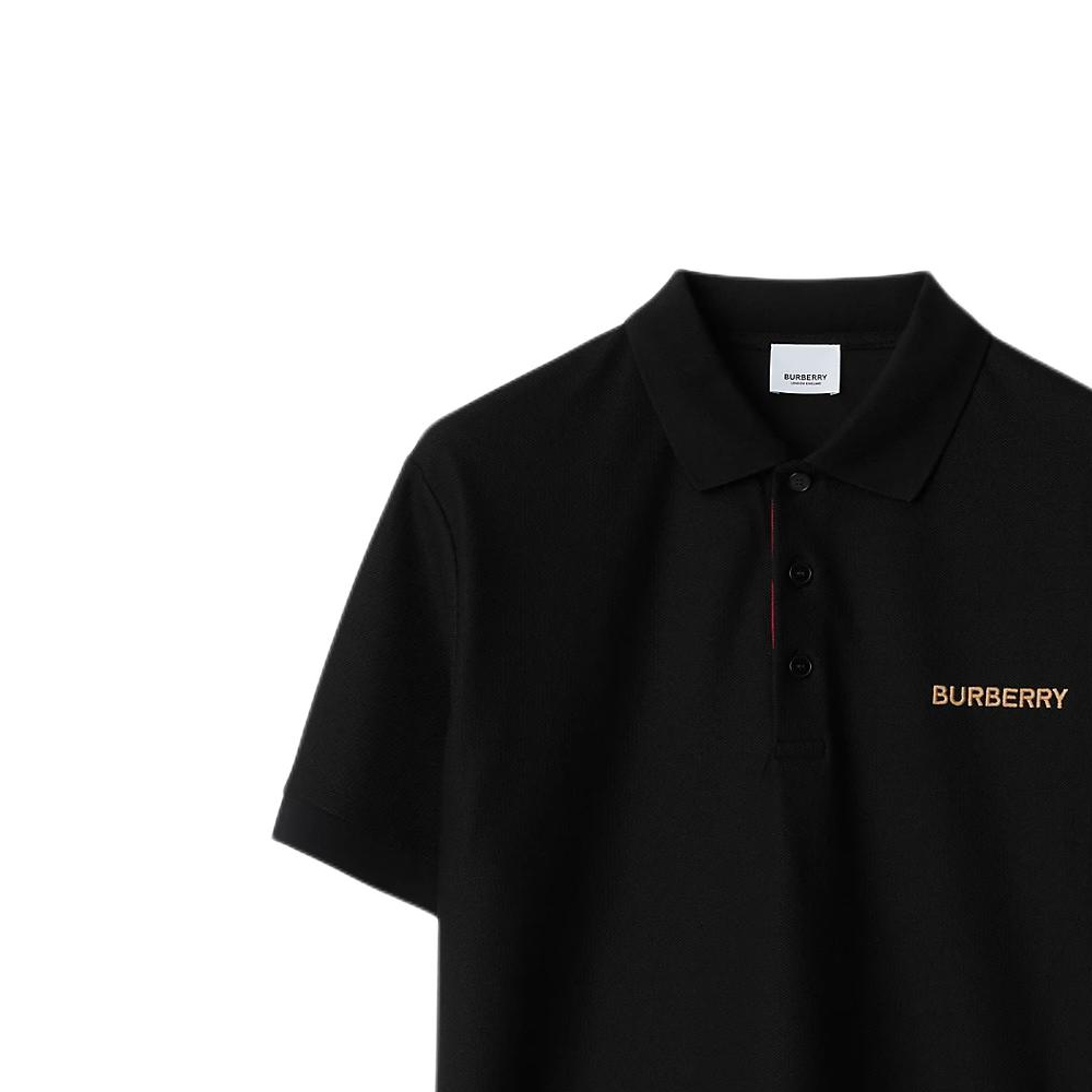 Cheap Burberry SS24 Polo Negro con Logo Bordado. 80844361