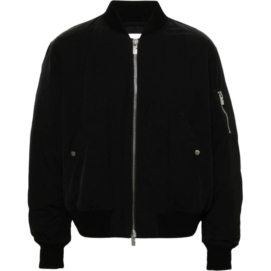 Burberry SS24  Black Logo Embroidered Zip-Up Baseball Jacket. 80934121