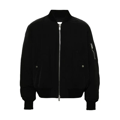 Burberry SS24 Black Logo Embroidered Zip-Up Baseball Jacket. 80934121