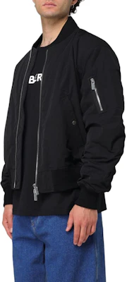 Burberry SS24 黑色刺繡Logo棒球外套拉鍊夾克. 80934121 Shop Burberry SS24 黑色刺繡Logo棒球外套拉鍊夾克. 80934121