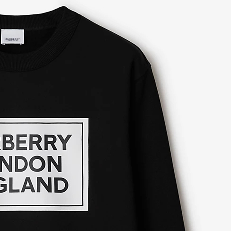 Details for 버버리 SS24 블랙 로고 프린트 크루넥 긴팔 스웻셔츠. 80843431
