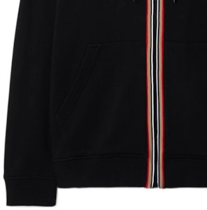 Burberry SS24 黑色标志拉链连帽衫,带抽绳和贴袋. 80844281 1