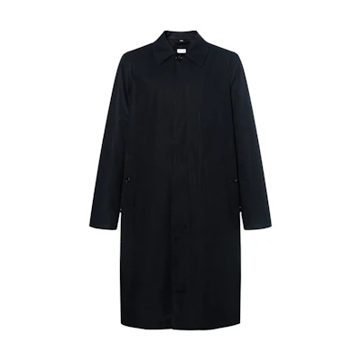 Burberry SS24 Black Mid-Length Solid Color Long Sleeve Button Trench Coat 80842181