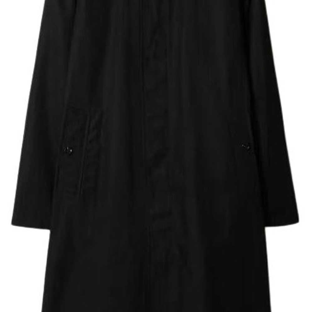 Shop Burberry SS24 Trench Negro de Manga Larga y Color Sólido 80842181