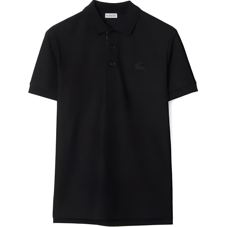 Burberry SS24  Black Plain Logo Embroidered Polo Shirt. 80964251