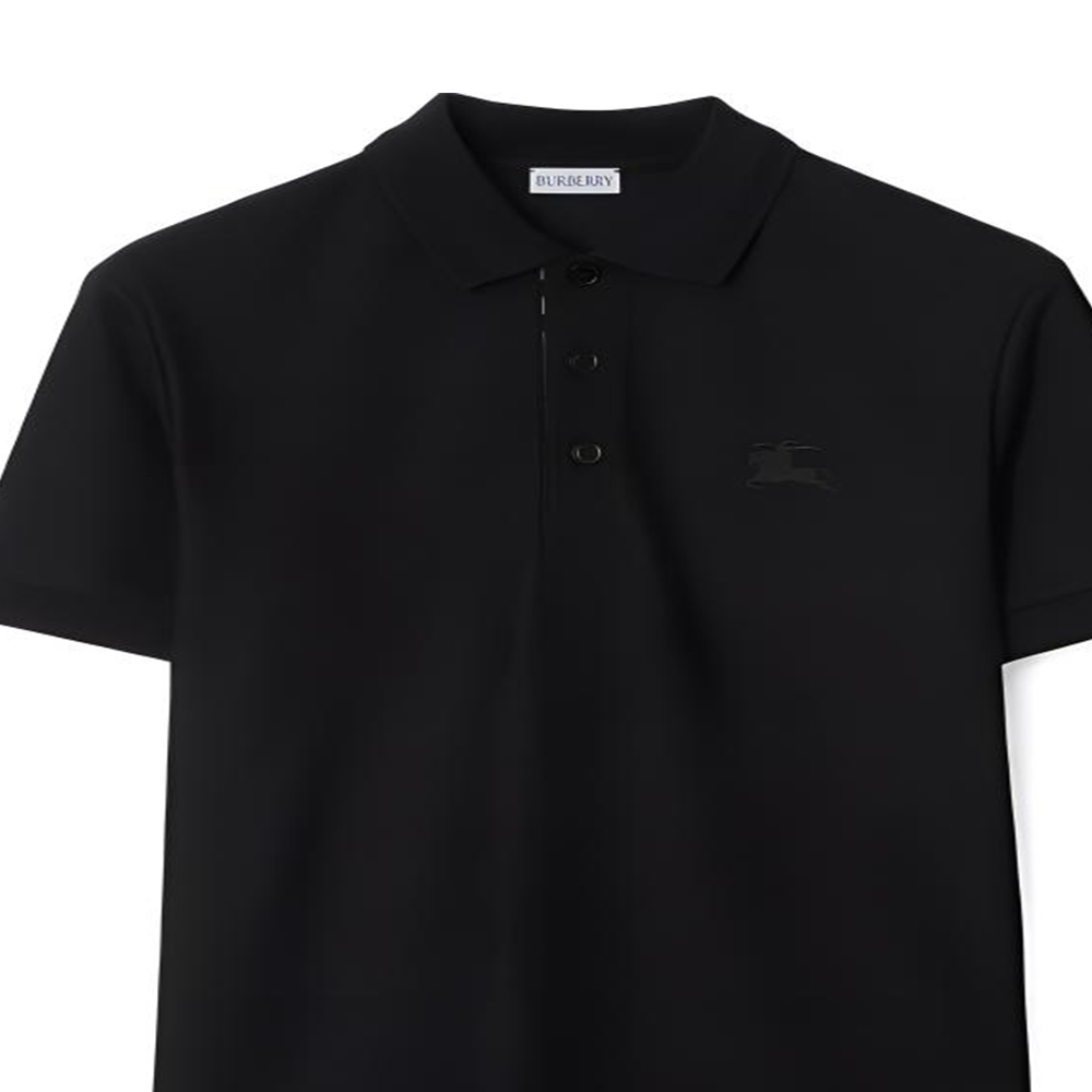 Details for バーバリー SS24 ブラック ロゴ 刺繍 ポロシャツ 80964251