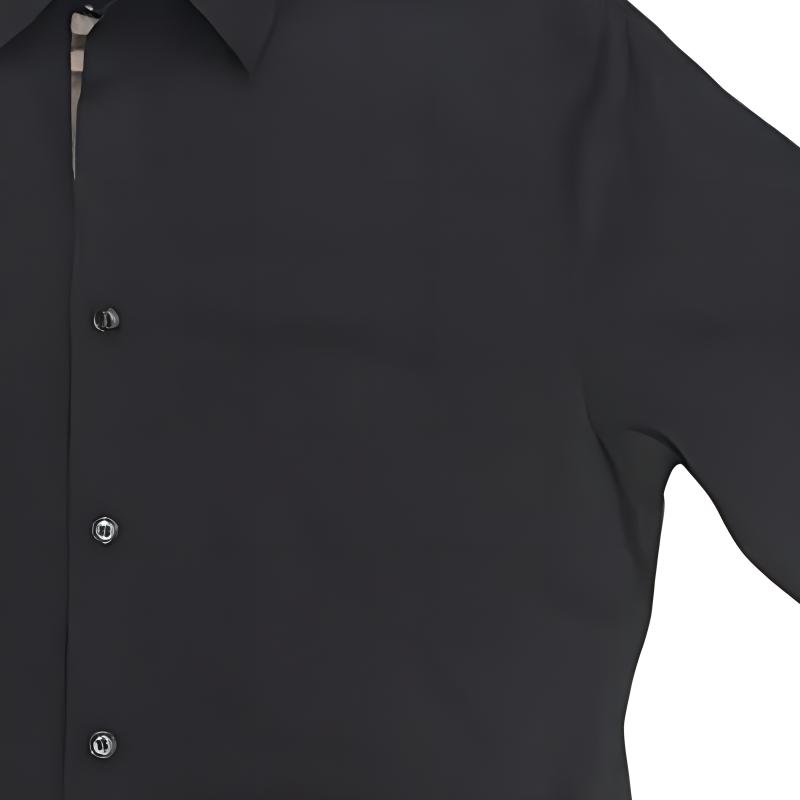 Sizing 博柏利 SS24 黑色短袖休闲单排扣衬衫. 80842801