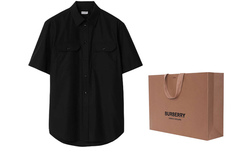 Burberry SS24  Black Short-Sleeve Shirt with Pocket. 80873111 圖 4