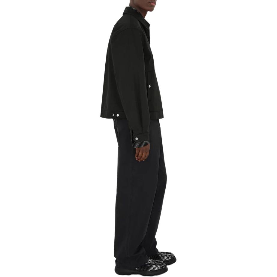 Purchase Burberry SS24 Celana Hitam Straight-Leg Kasual dengan Detail Jahitan. 80831731