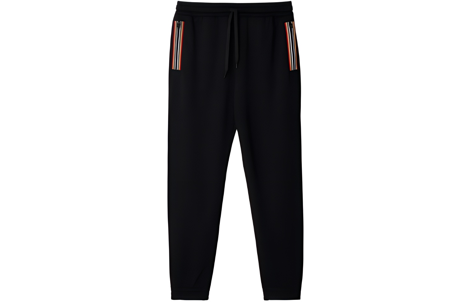 Burberry SS24  Black Striped Drawstring Knit Jogger Sweatpants. 80878691