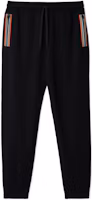 Order Burberry SS24 Black Striped Drawstring Knit Jogger Sweatpants. 80878691