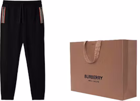 Shop Burberry SS24 Black Striped Drawstring Knit Jogger Sweatpants. 80878691