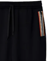 Sizing Burberry SS24 Black Striped Drawstring Knit Jogger Sweatpants. 80878691