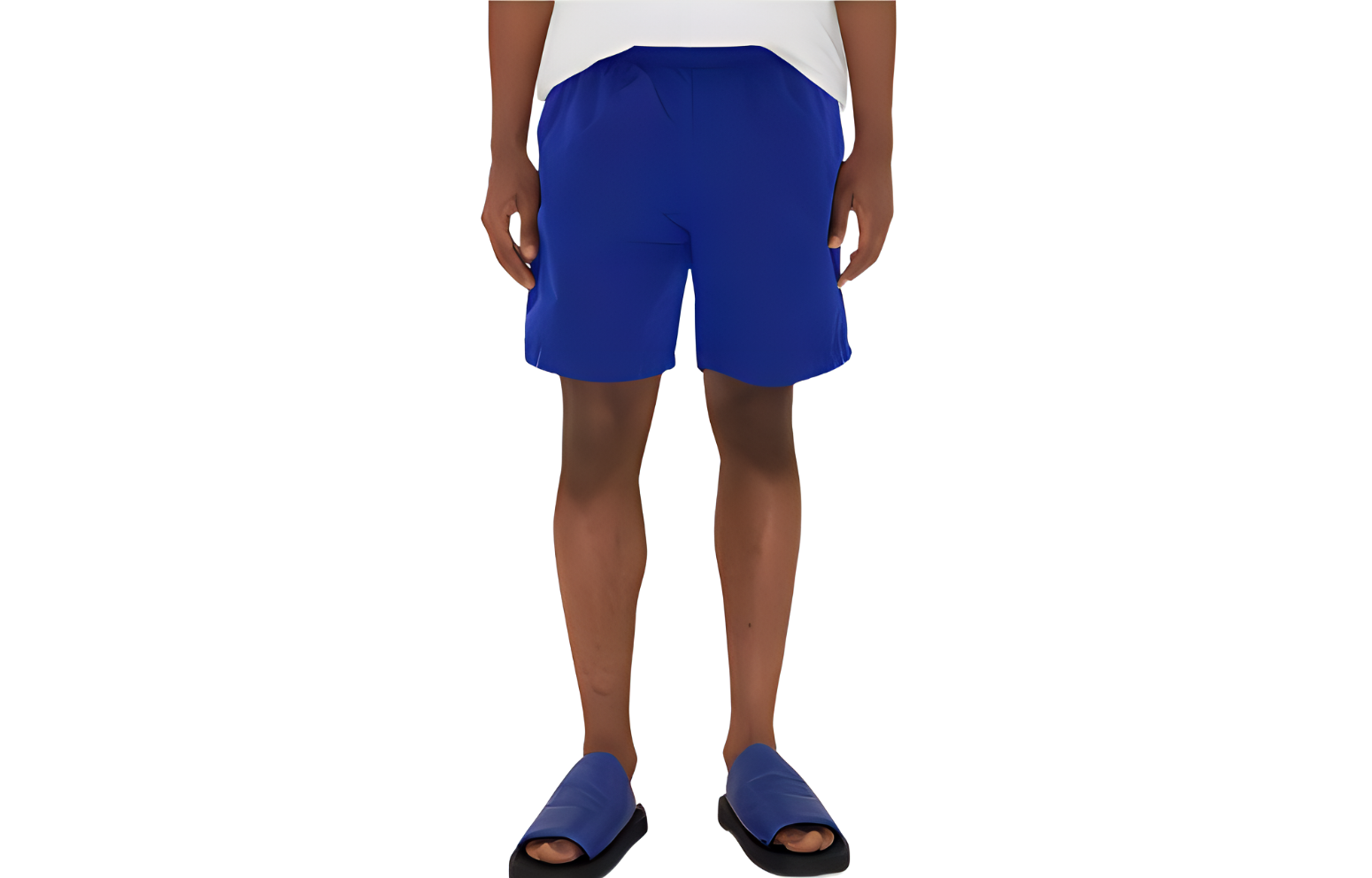 Burberry SS24  Blue Casual Shorts with Solid Color and Logo Embroidery. 80817951