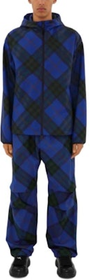 Burberry SS24 藍色格紋連帽拉鍊外套 80836181 Shop Burberry SS24 藍色格紋連帽拉鍊外套 80836181