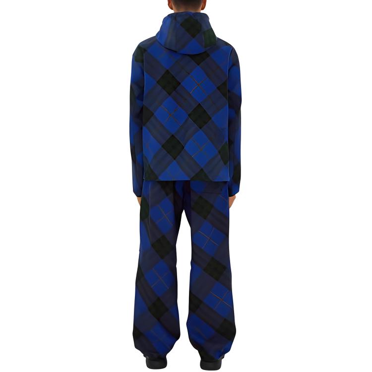 Purchase Burberry SS24 藍色格紋連帽拉鍊外套 80836181