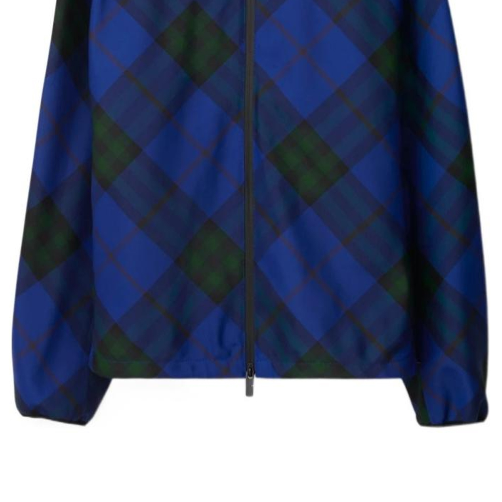 Cheap Burberry SS24 藍色格紋連帽拉鍊外套 80836181