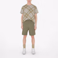 Purchase Burberry SS24 Brown Mid-Rise Straight Casual Shorts. 80836221