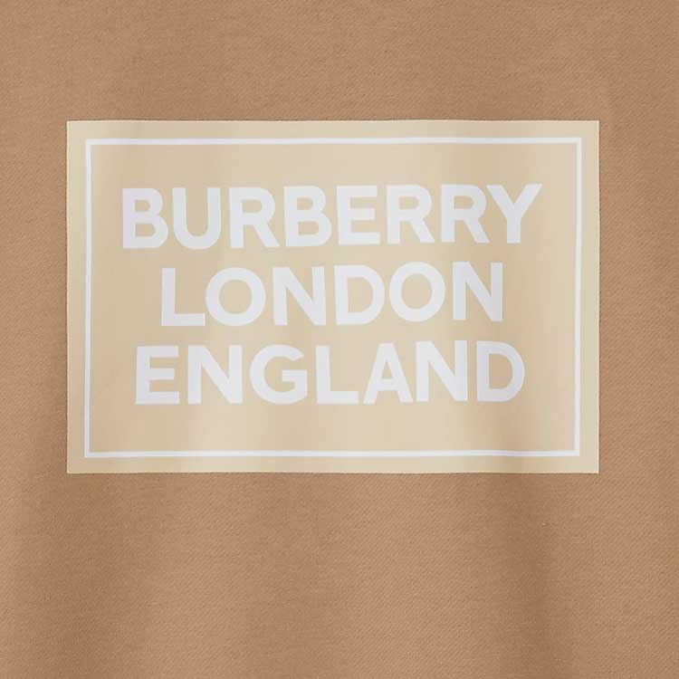 Purchase Burberry SS24  Camel Letter Logo Crewneck Long Sleeve Sweatshirt 80843421