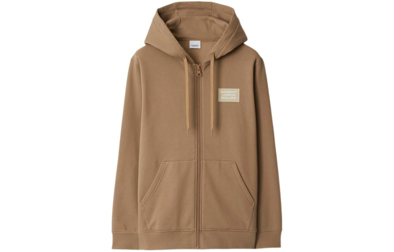 Burberry SS24  Camel Zip Hoodie with Letter Print. 80843461