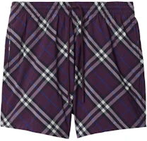 Order Burberry SS24 Check Lightweight Swim Shorts with Drawstring Deep Purple 80956341