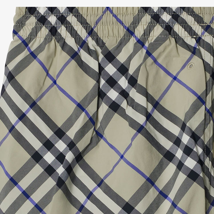 Cheap Burberry SS24  Check Mid-Rise Drawstring Swim Shorts Moss Green. 80873361