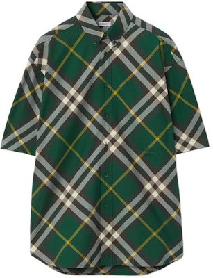 버버리 SS24 체커드 반팔 루즈핏 버튼다운 셔츠. 80824781 Details for 버버리 SS24 체커드 반팔 루즈핏 버튼다운 셔츠. 80824781