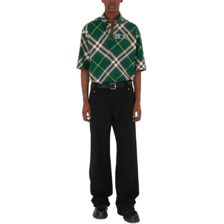Cheap 버버리 SS24 체커드 반팔 루즈핏 버튼다운 셔츠. 80824781