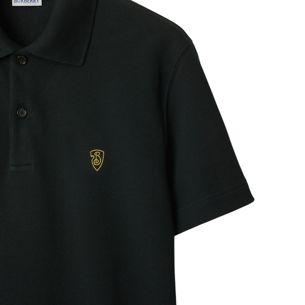 Sizing 巴宝莉 SS24 煤黑色纯色Logo短袖POLO衫. 80998821