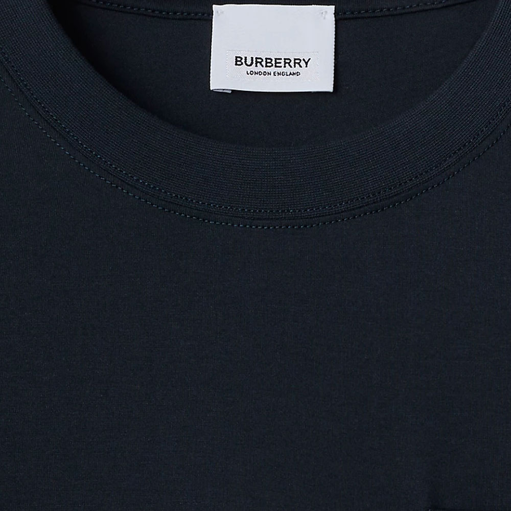 Purchase Burberry SS24  Colorblock Check Pocket Navy Blue Crewneck T-Shirt 80844201