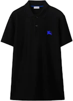 Order Burberry SS24 馬術騎士標誌修身黑色POLO衫 80849371
