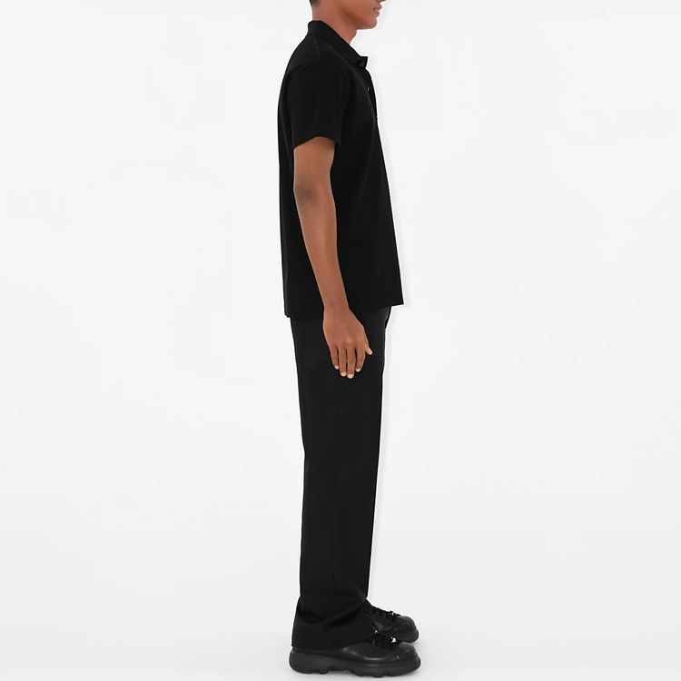 Sizing 博柏利 SS24 马术骑士标志修身版黑色 Polo 衫 80849371