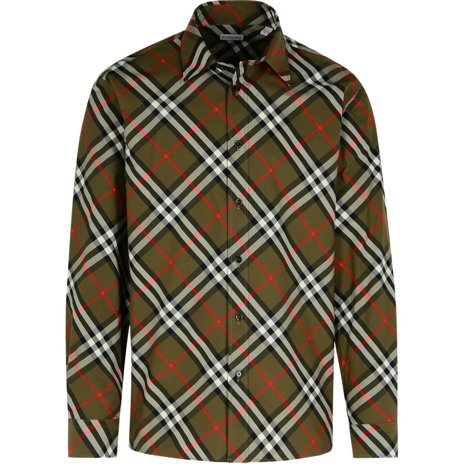 Burberry SS24  Green Check Pattern Long-Sleeve Collared Shirt 80953361 圖 2