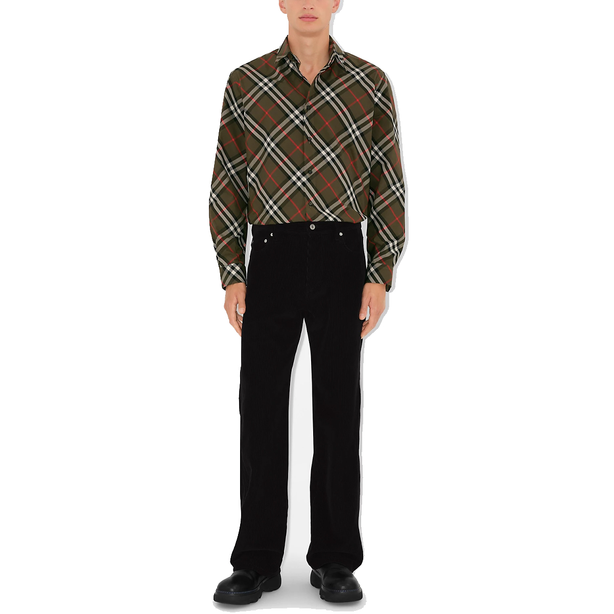 Burberry SS24  Green Check Pattern Long-Sleeve Collared Shirt 80953361 圖 5