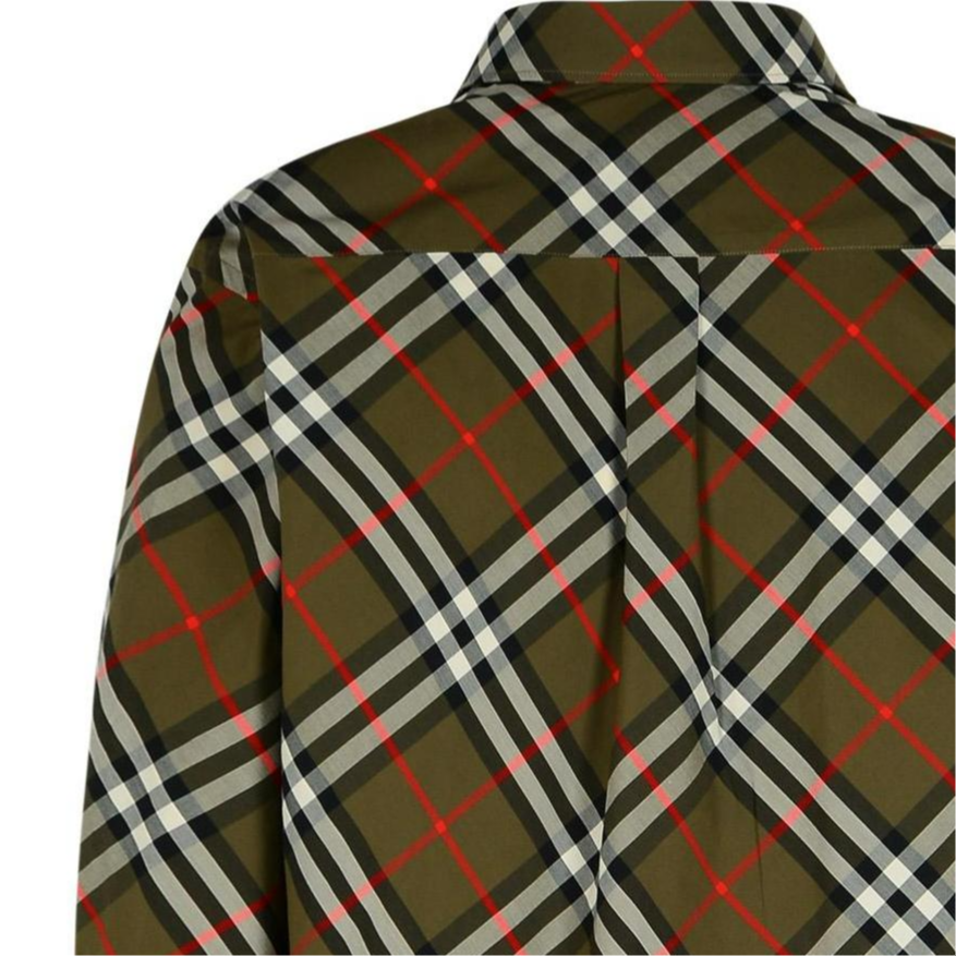 Burberry SS24  Green Check Pattern Long-Sleeve Collared Shirt 80953361 圖 8
