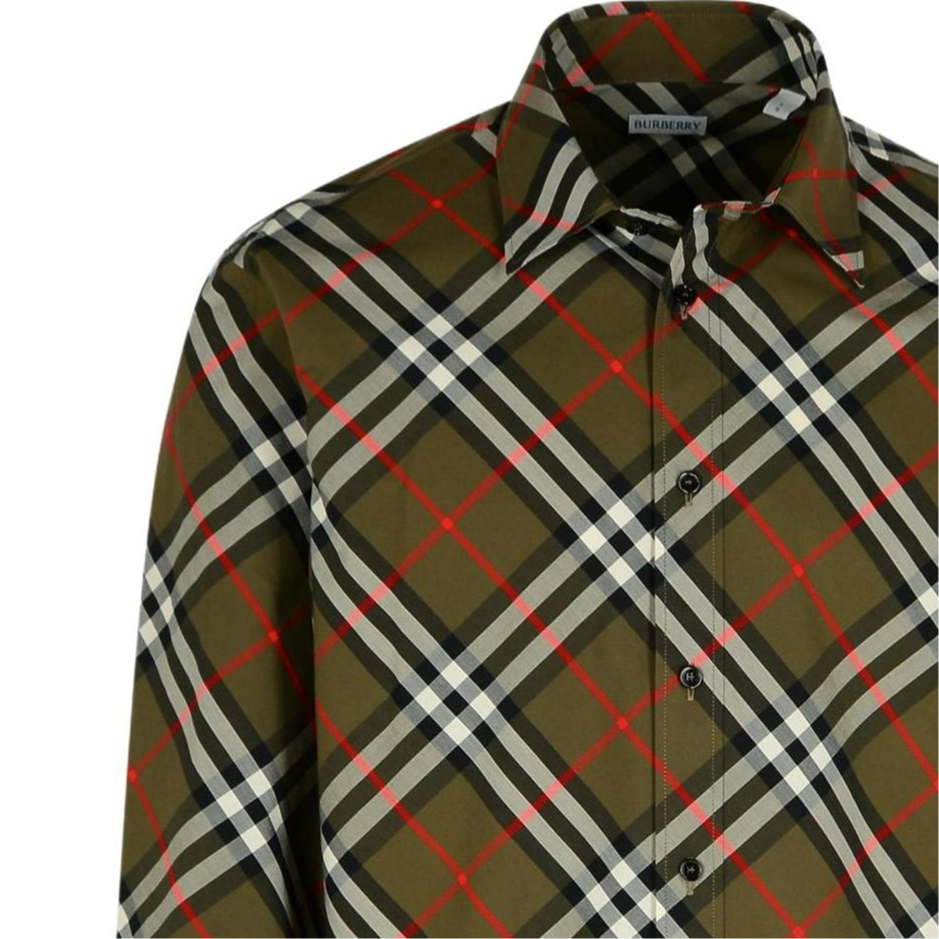 Burberry SS24  Green Check Pattern Long-Sleeve Collared Shirt 80953361 圖 9