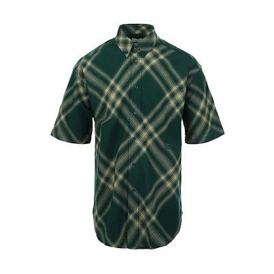 Burberry SS24 Green Check Pattern Short Sleeve Shirt with Button Down. 8082505