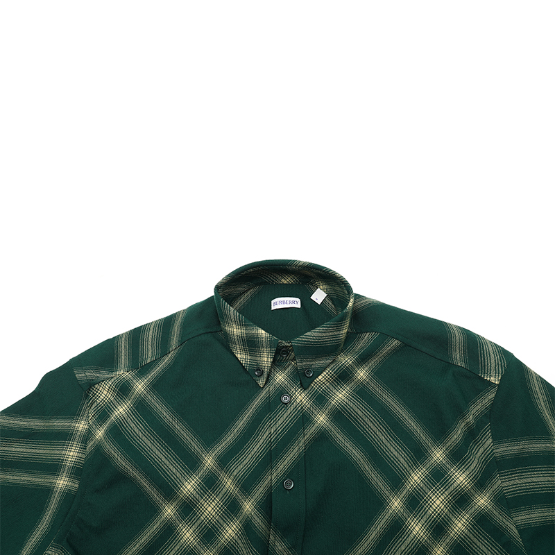 Burberry SS24  Green Check Pattern Short Sleeve Shirt with Button Down. 8082505 圖 5