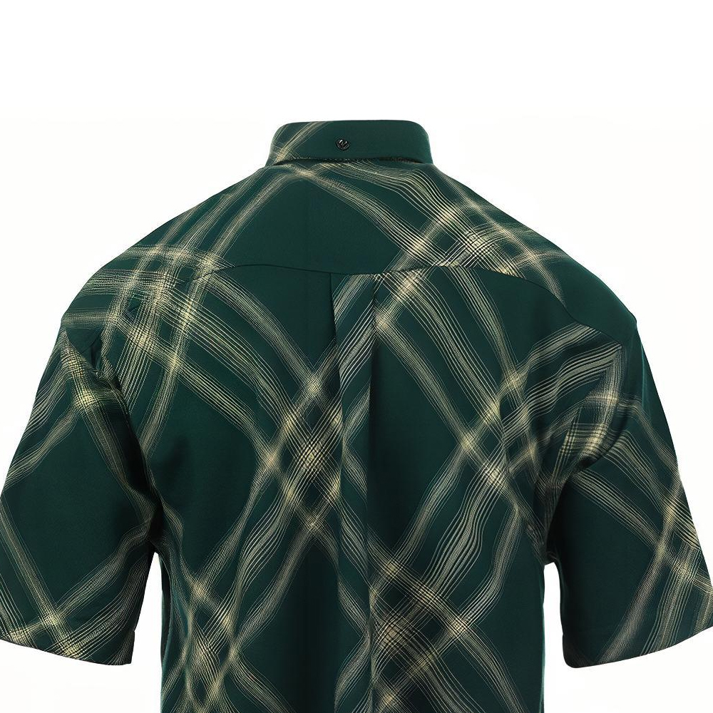 Burberry SS24  Green Check Pattern Short Sleeve Shirt with Button Down. 8082505 圖 7