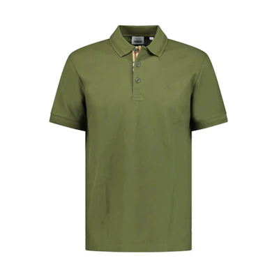 Burberry SS24 Green Polo Shirt with Solid Color and Logo Embroidery. 80675861