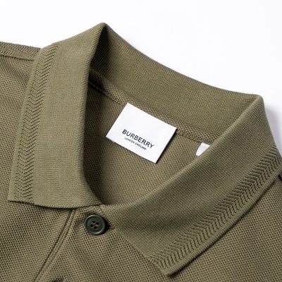 Burberry SS24 綠色刺繡Logo純色短袖POLO衫。 80675861 Sizing Burberry SS24 綠色刺繡Logo純色短袖POLO衫。 80675861