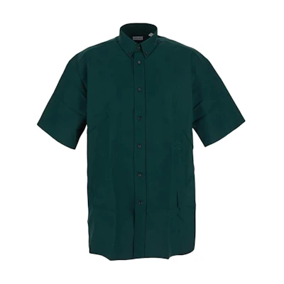 Burberry SS24 Green Short-Sleeve Solid Button-Up Shirt. 8082901B8636